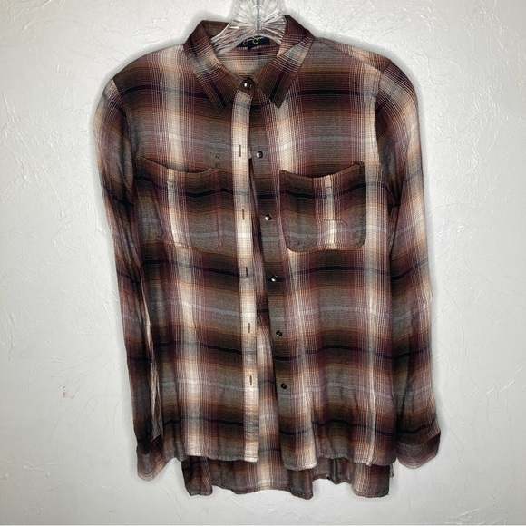 Jessica Simpson ladies button up plaid long sleeve shirt size:xs - Picture 1 of 8